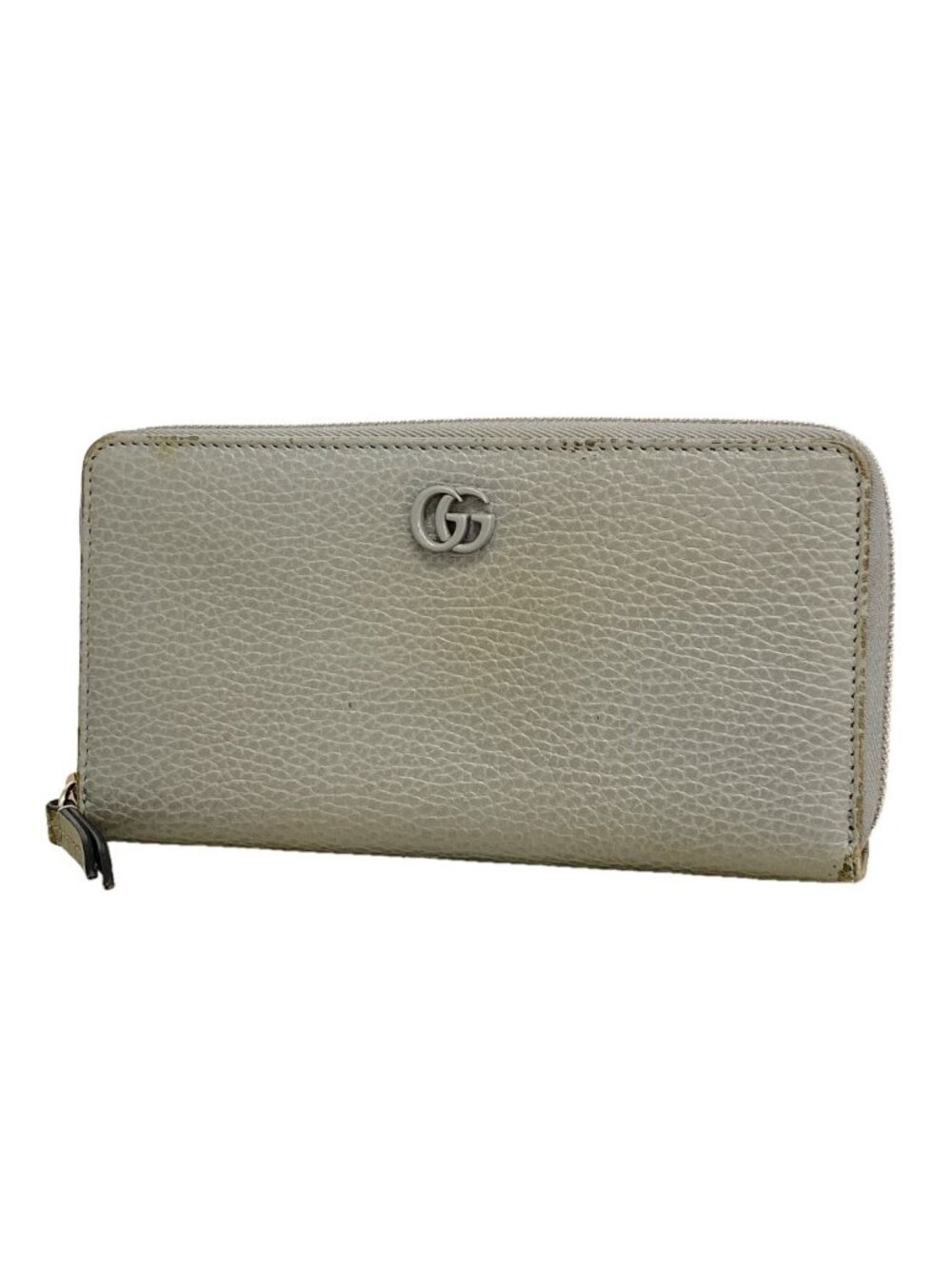 Gucci Wallet GG Marmont Leather Gray Silver
